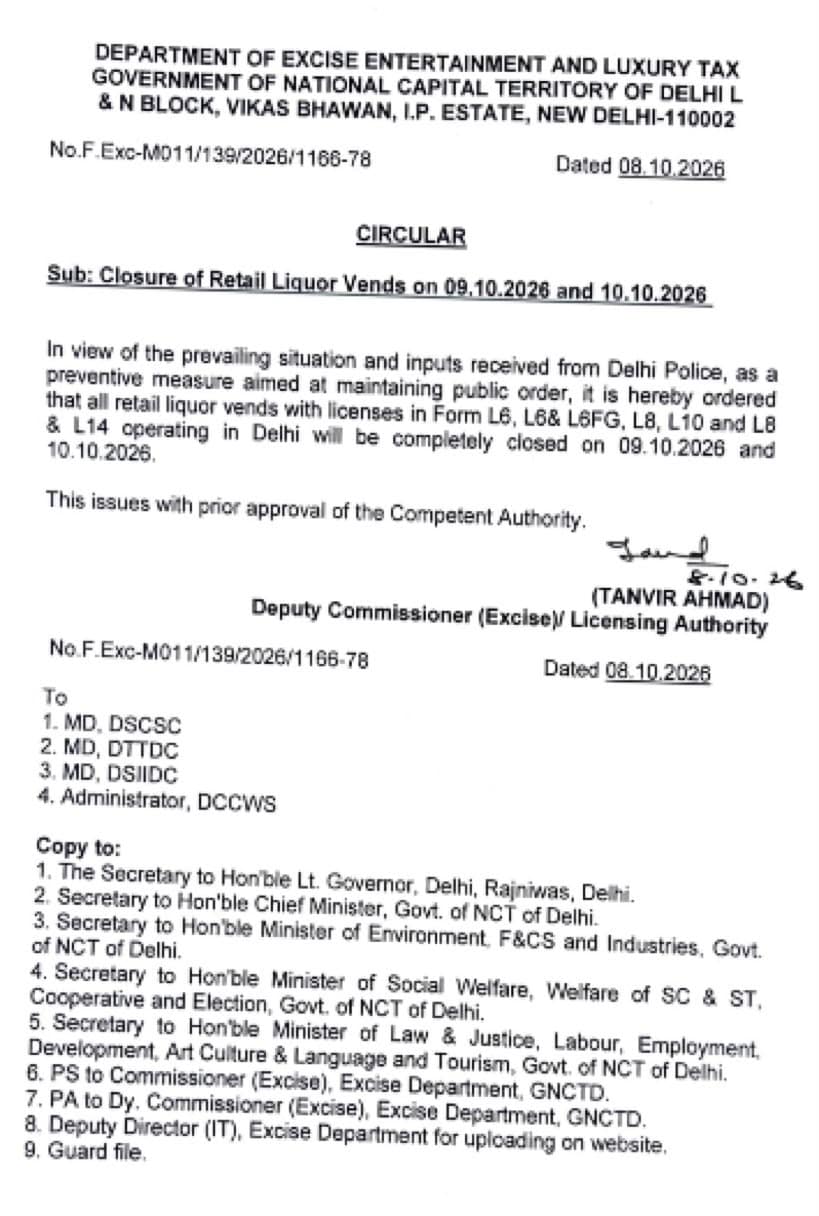 delhi liquor shops closed