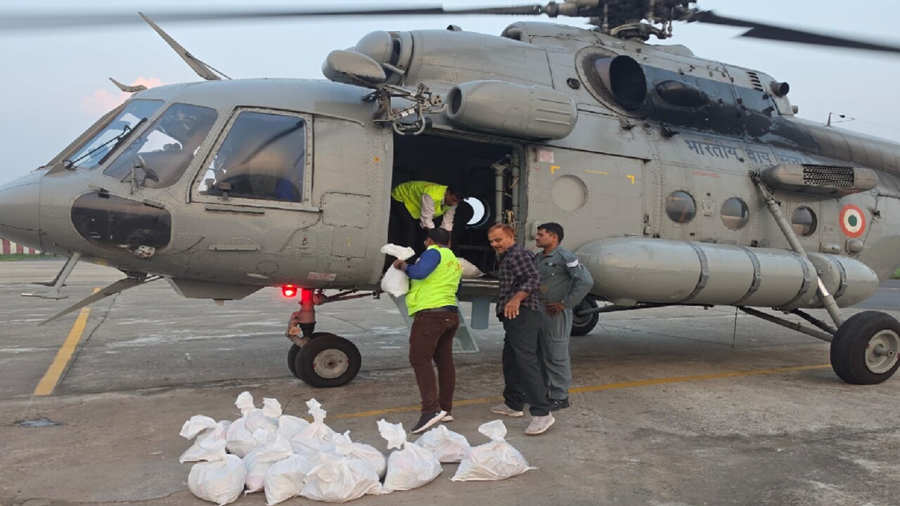 Flood Relief Air Droping in Bihar