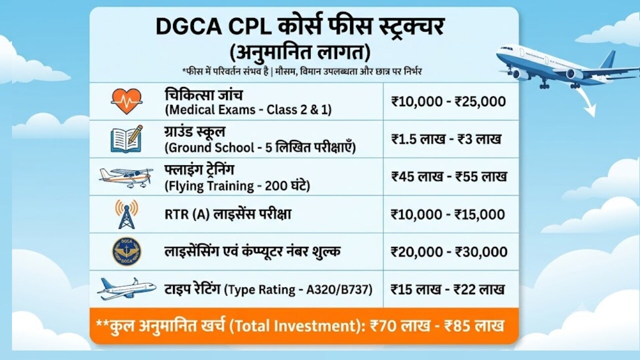 पायलट कोर्स कितने रुपये में कर सकते हैं?
